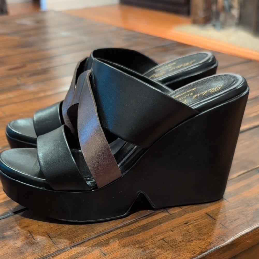 Robert Clergerie Darton Platform Wedge Mule Sandal 38.5